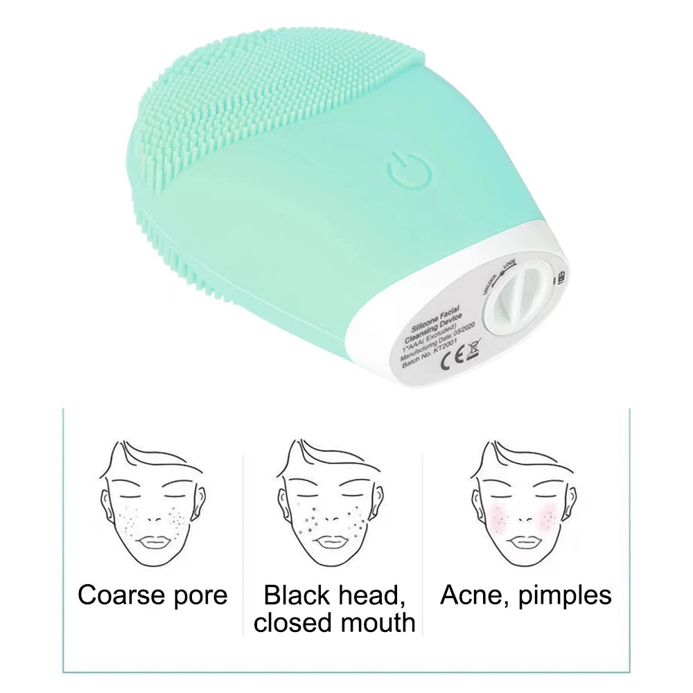 Electric Silicone Facial Cleanser | Vibrating Face Wash Brush
