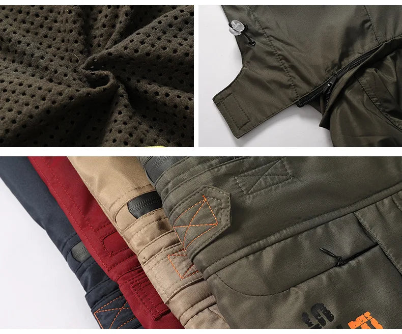 Collage of a Cut resistant Jacket with different color options on a white background