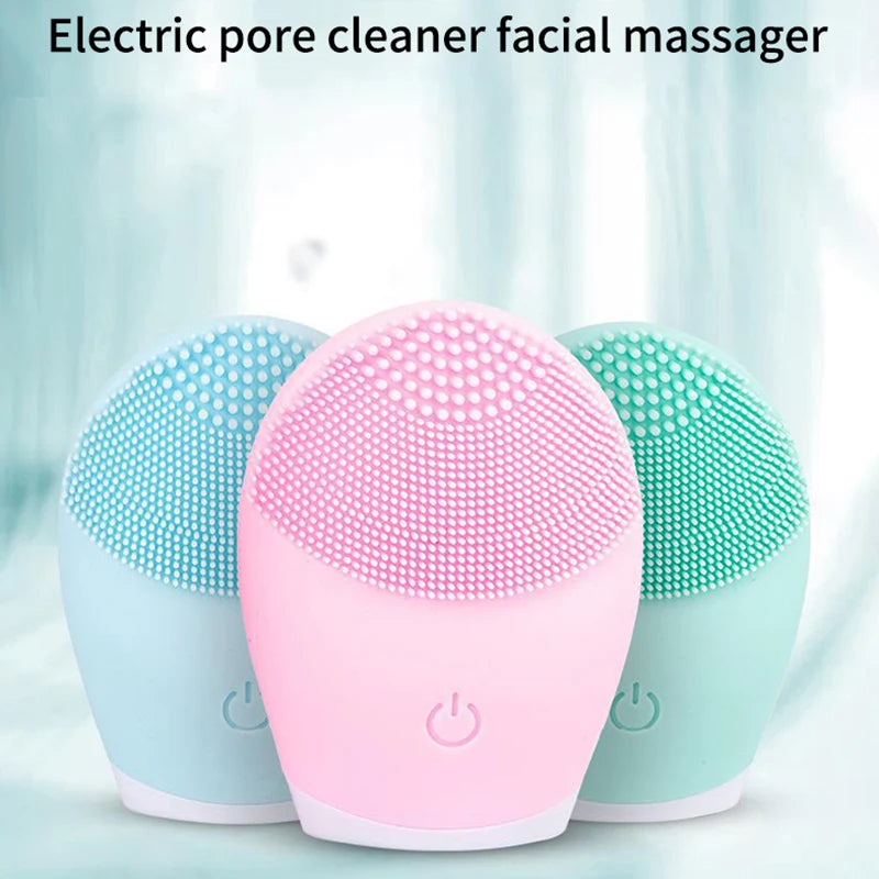 Electric Silicone Facial Cleanser | Vibrating Face Wash Brush